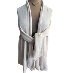cashmere Ivory Open Front Shawl Collar L quiet luxury capsule minimal